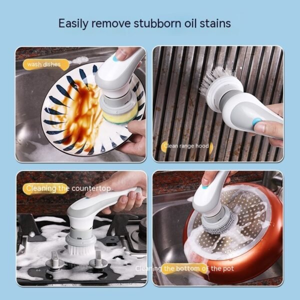 Electric Cleaning Brush 4 In 1 Spinning Scrubber Handheld Electric Cordless Cleaning Brush Portable - Image 8