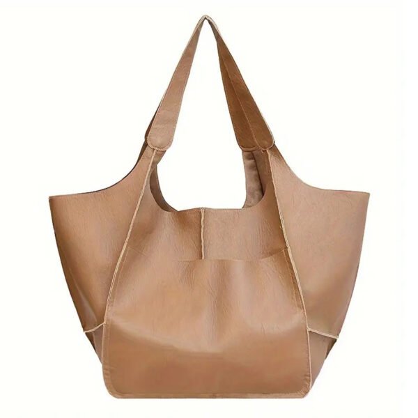 Women's Fashionable Simple Soft Leather Large Capacity Handbag - Image 2