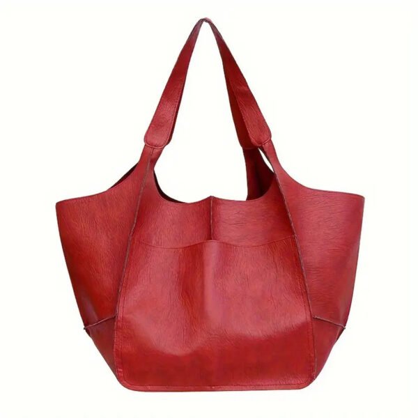 Women's Fashionable Simple Soft Leather Large Capacity Handbag - Image 5